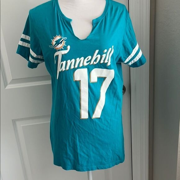 Women's Teal Miami Dolphins T-Shirt Tannebill  SZ XL 2014 - Picture 1 of 7